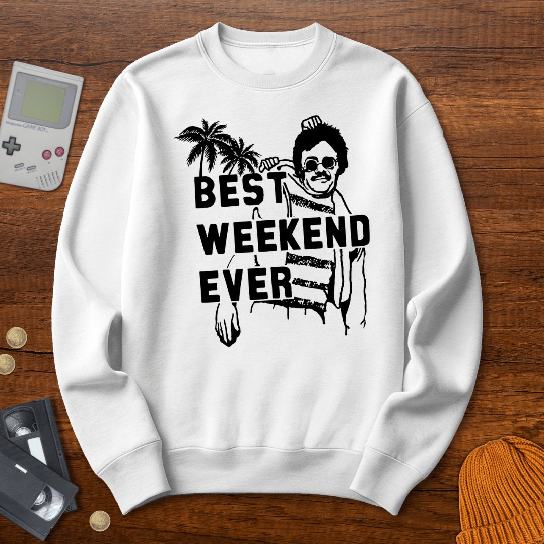 Printify Sweatshirt S / White Best Weekend Ever- Sweatshirt
