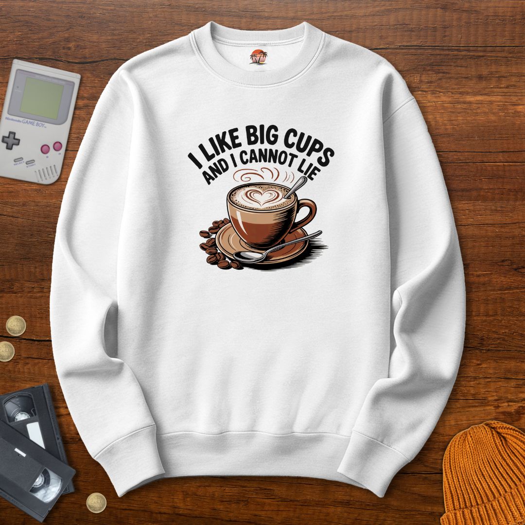 Printify Sweatshirt S / White Big Cups - Sweatshirt