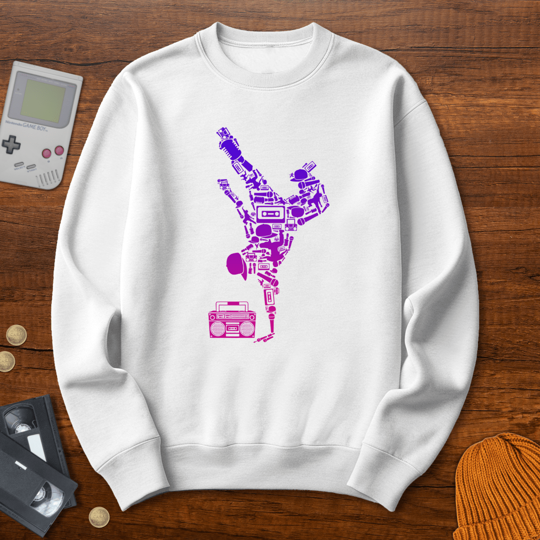 Printify Sweatshirt S / White Breakdancer  - Sweatshirt