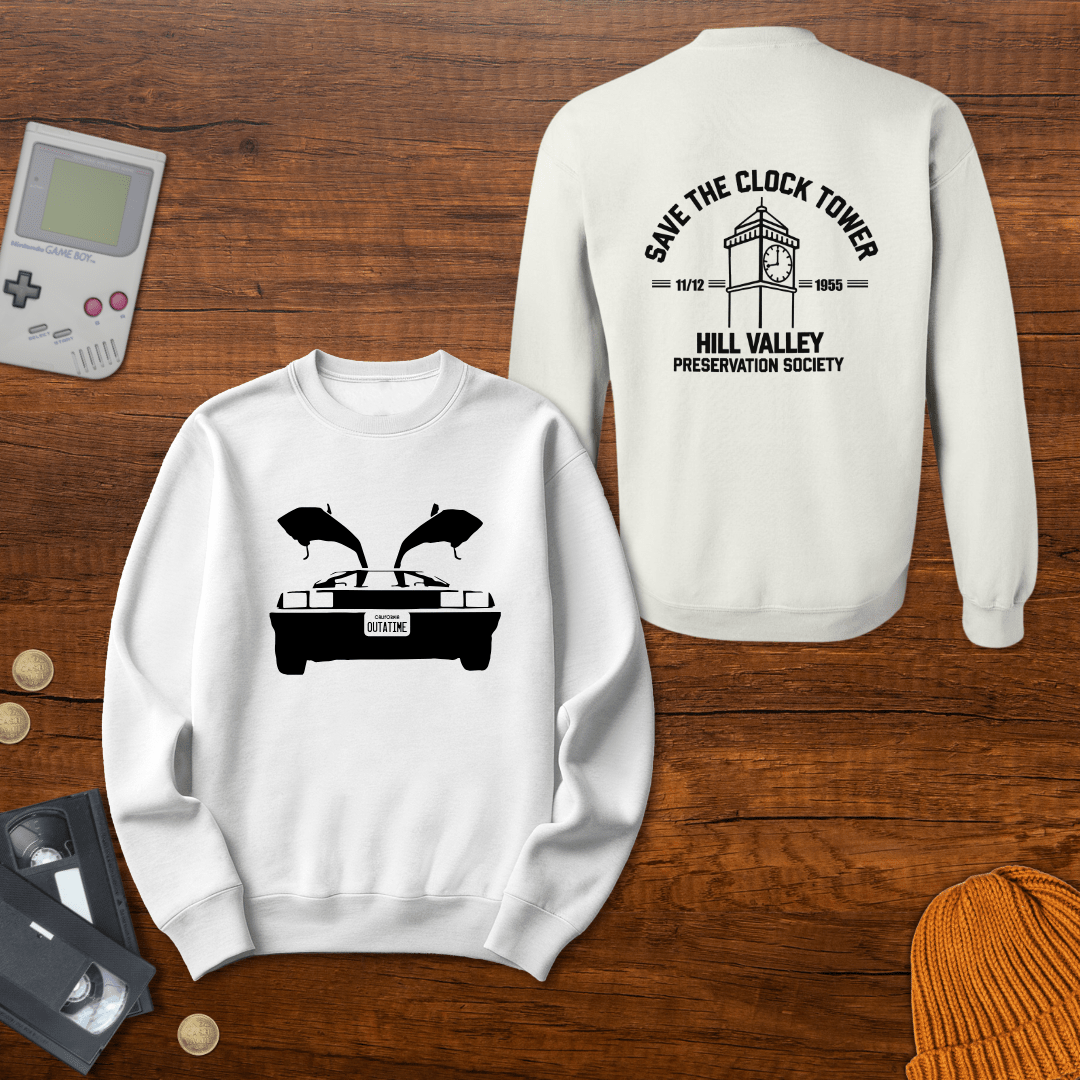 Printify Sweatshirt S / White BTTF - Sweatshirt