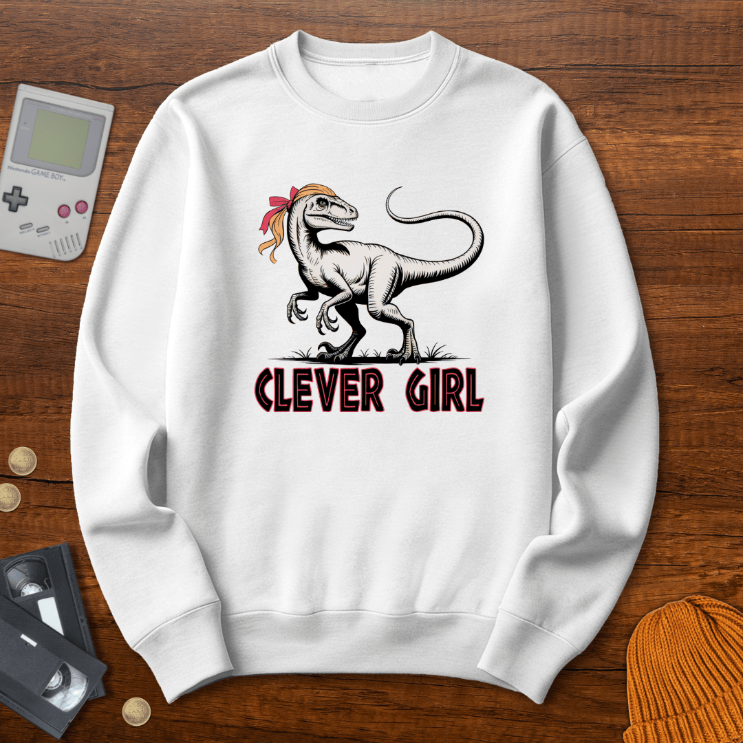 Printify Sweatshirt S / White Clever Girl - Sweatshirt