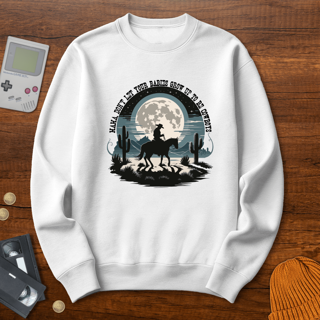 Printify Sweatshirt S / White Cowboy Moon - Sweatshirt