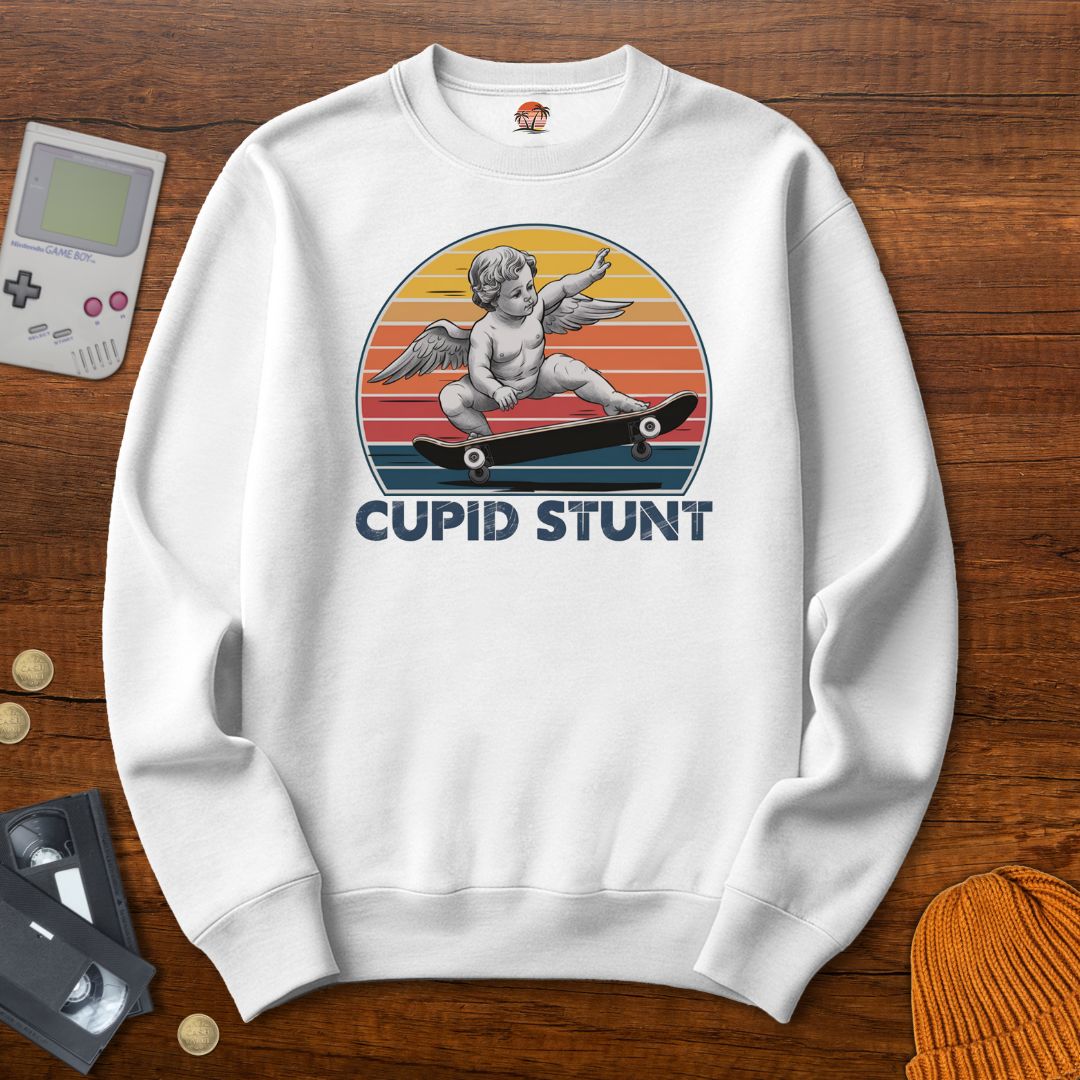 Printify Sweatshirt S / White Cupid Stunt - Sweatshirt