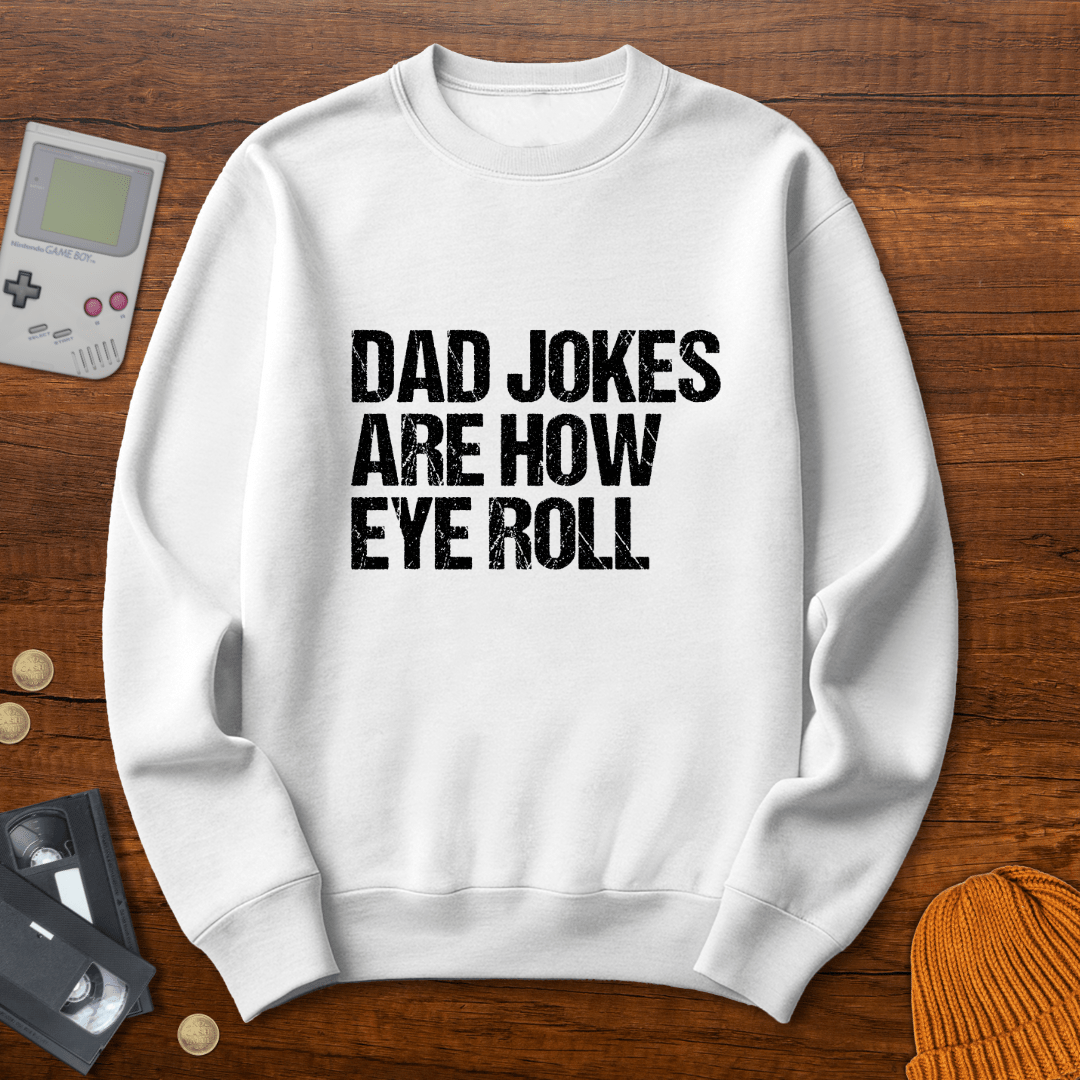 Printify Sweatshirt S / White Dad Jokes - Sweatshirt