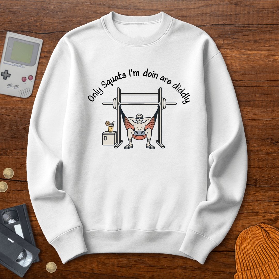 Printify Sweatshirt S / White Diddly Squat - Sweatshirt