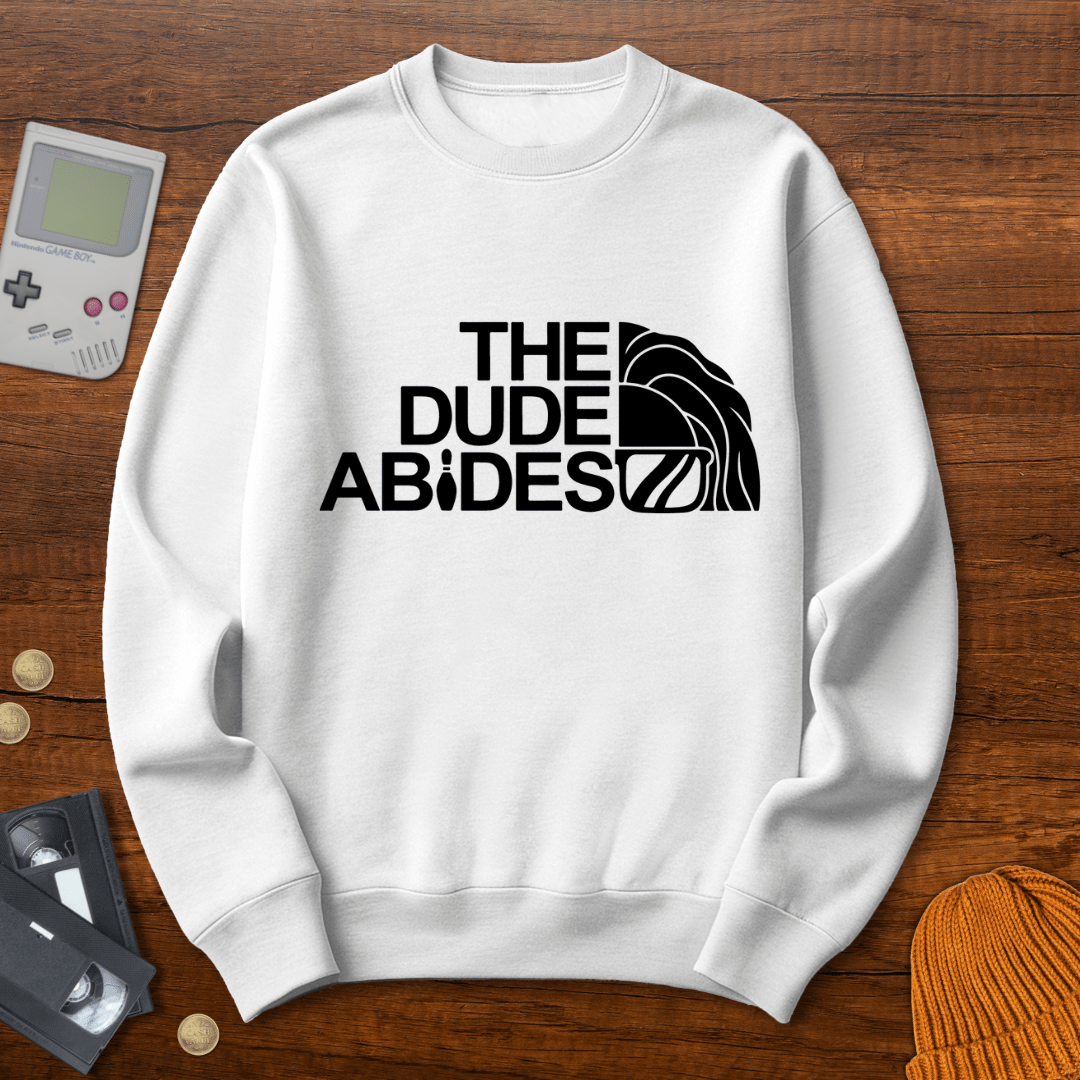 Printify Sweatshirt S / White Dude Abides - Sweatshirt