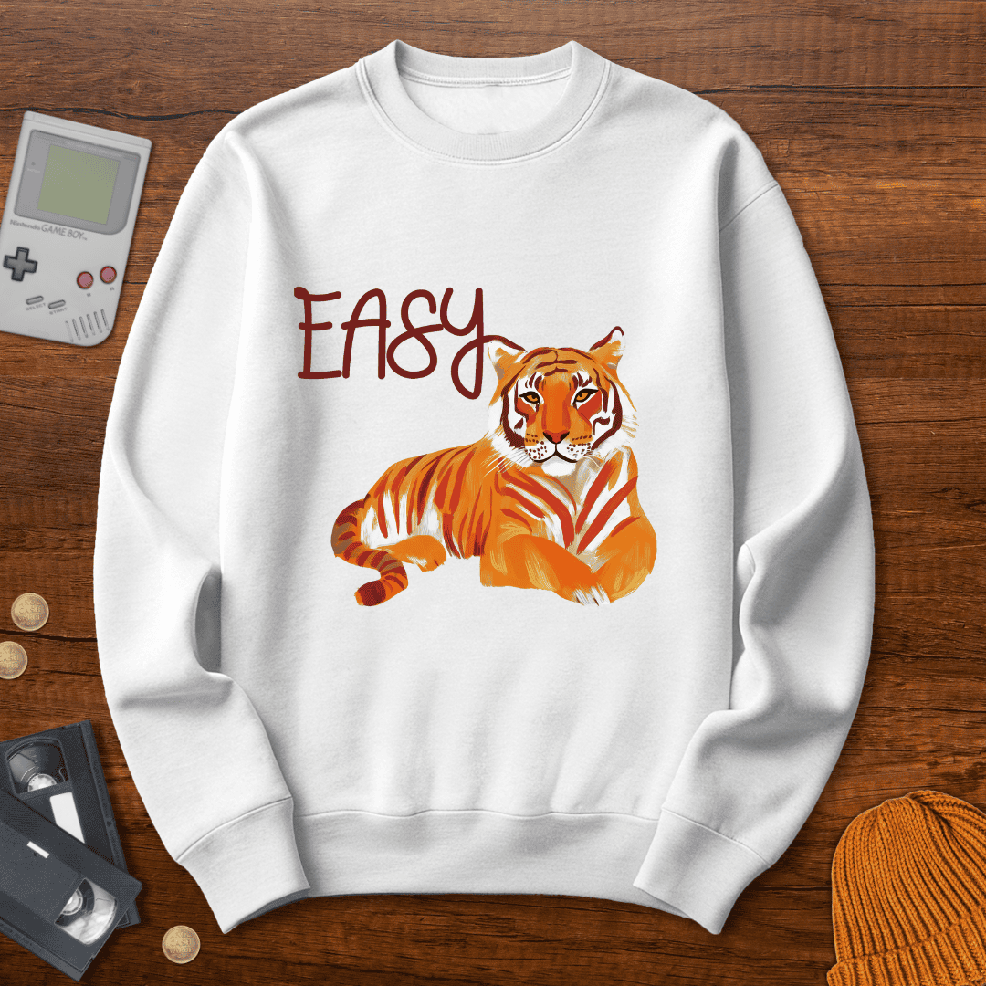 Printify Sweatshirt S / White Easy Tiger - Sweatshirt