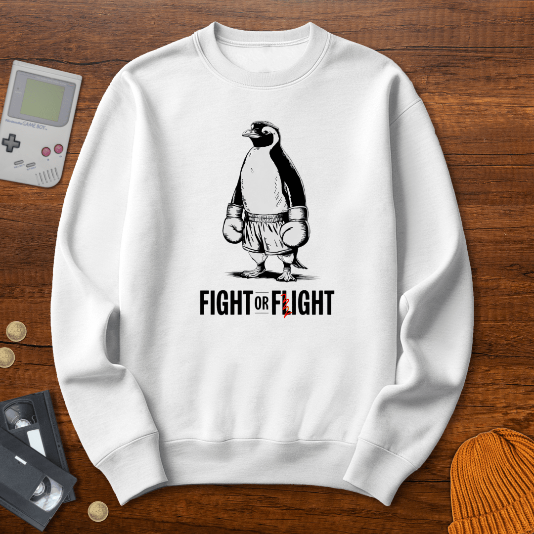 Printify Sweatshirt S / White Fight or Flight - Sweatshirt