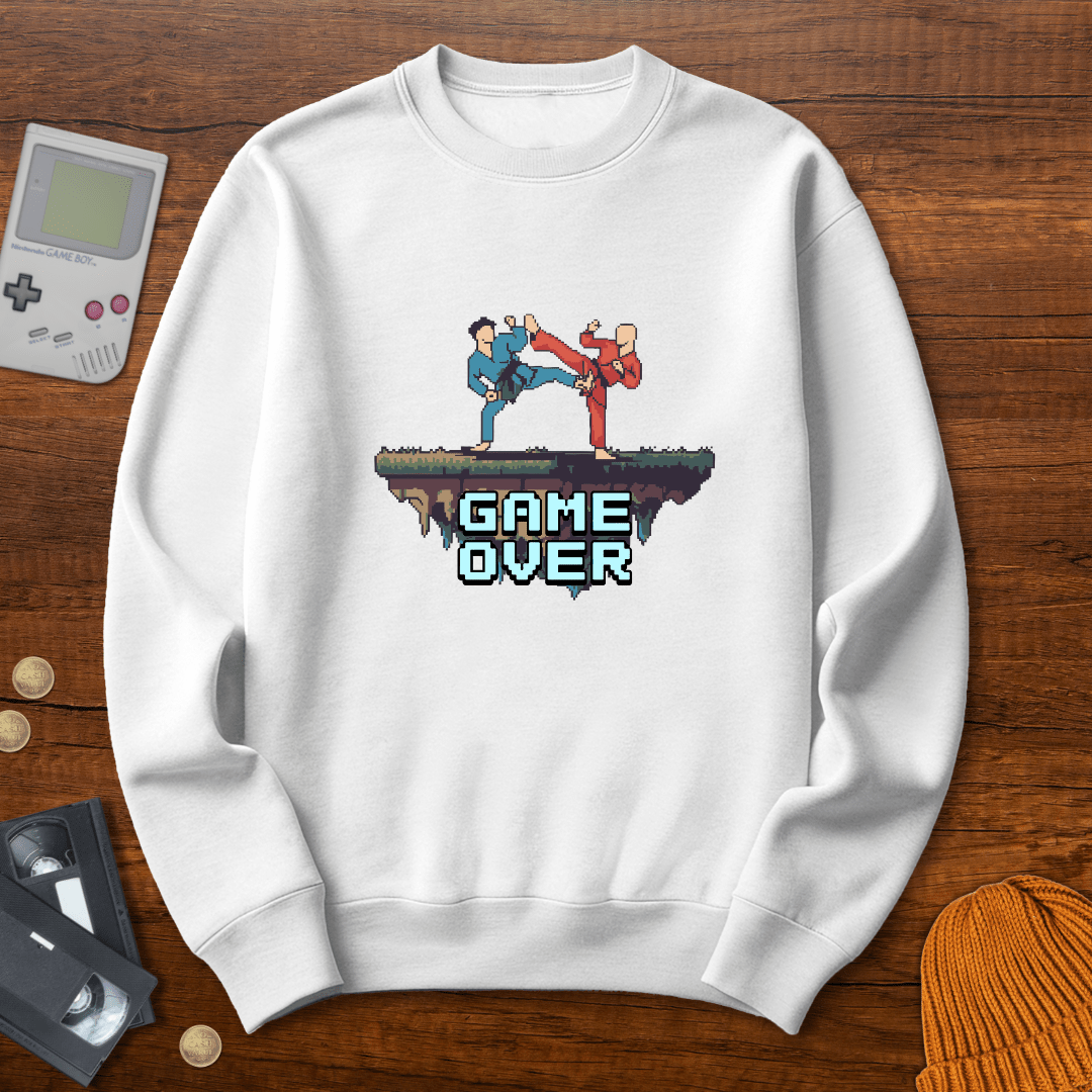 Printify Sweatshirt S / White Game Over - Sweatshirt