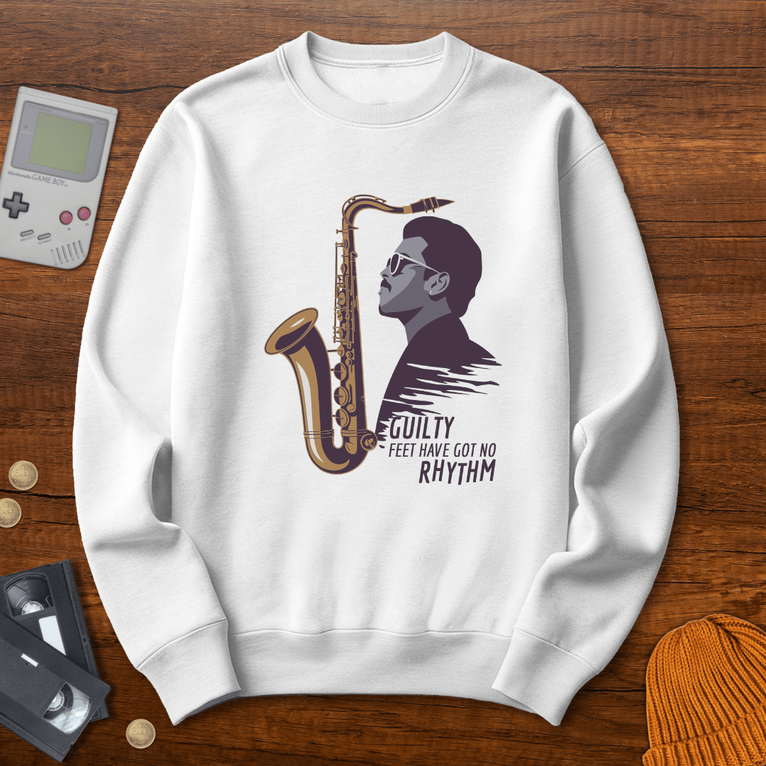 Printify Sweatshirt S / White Got no Rhythm - Sweatshirt