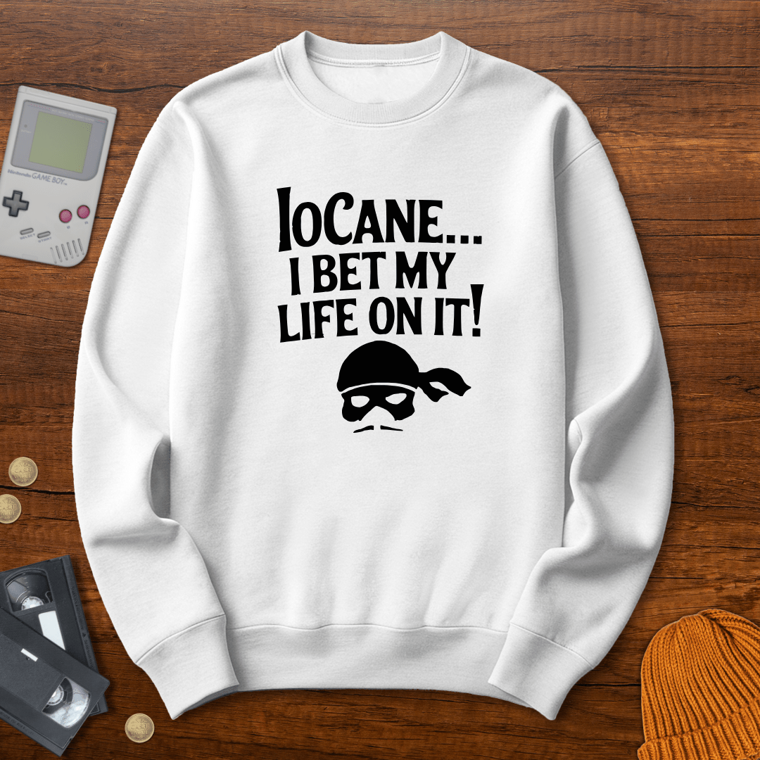 Printify Sweatshirt S / White Iocane Bet my life - Sweatshirt