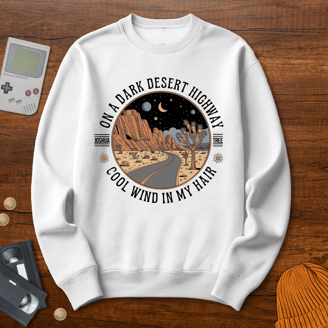 Printify Sweatshirt S / White Joshua Tree Hwy - Sweatshirt