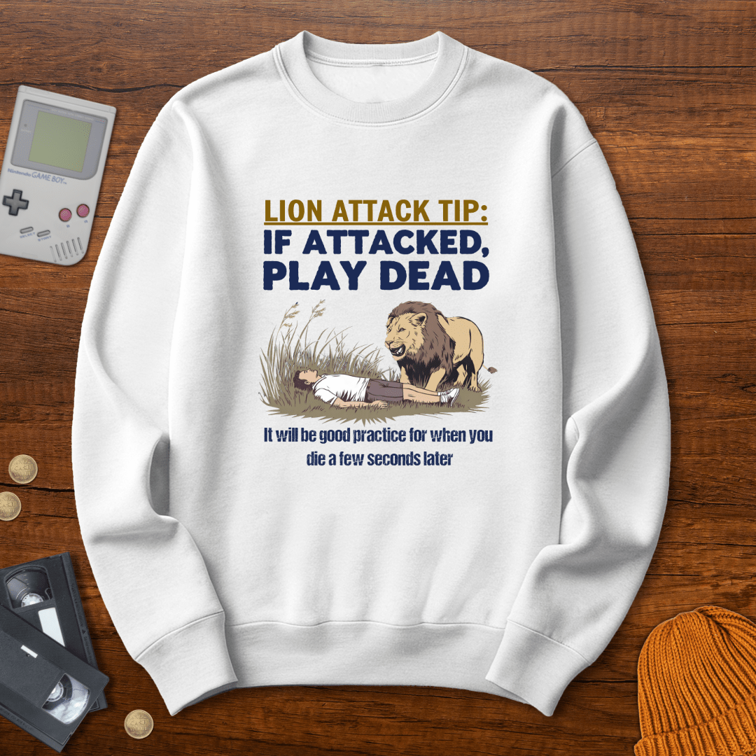 Printify Sweatshirt S / White Lion Attack - Sweatshirt