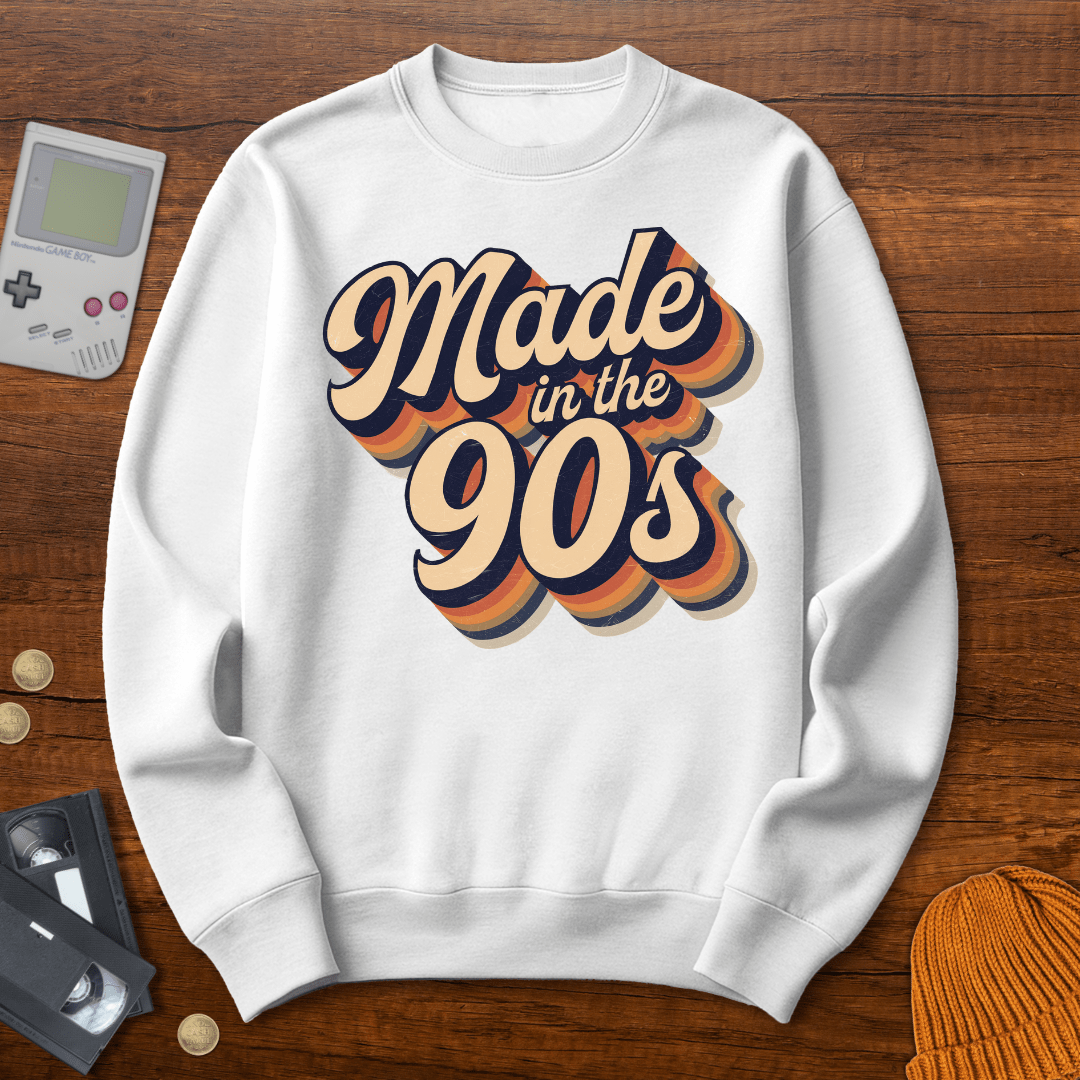 Printify Sweatshirt S / White Made in the 90s - Sweatshirt