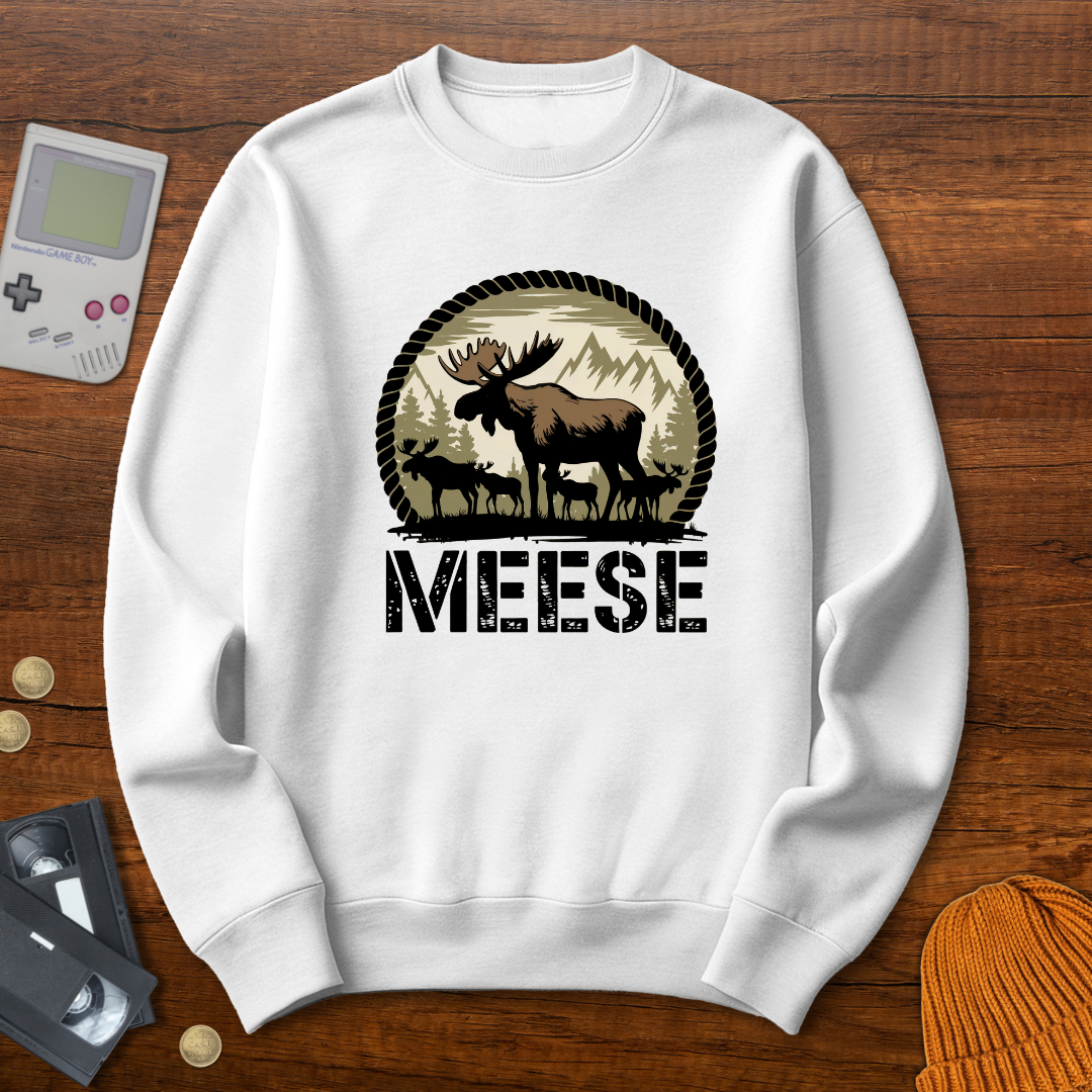 Printify Sweatshirt S / White Meese - Sweatshirt