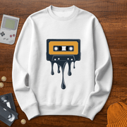 Printify Sweatshirt S / White Melted Cassette - Sweatshirt