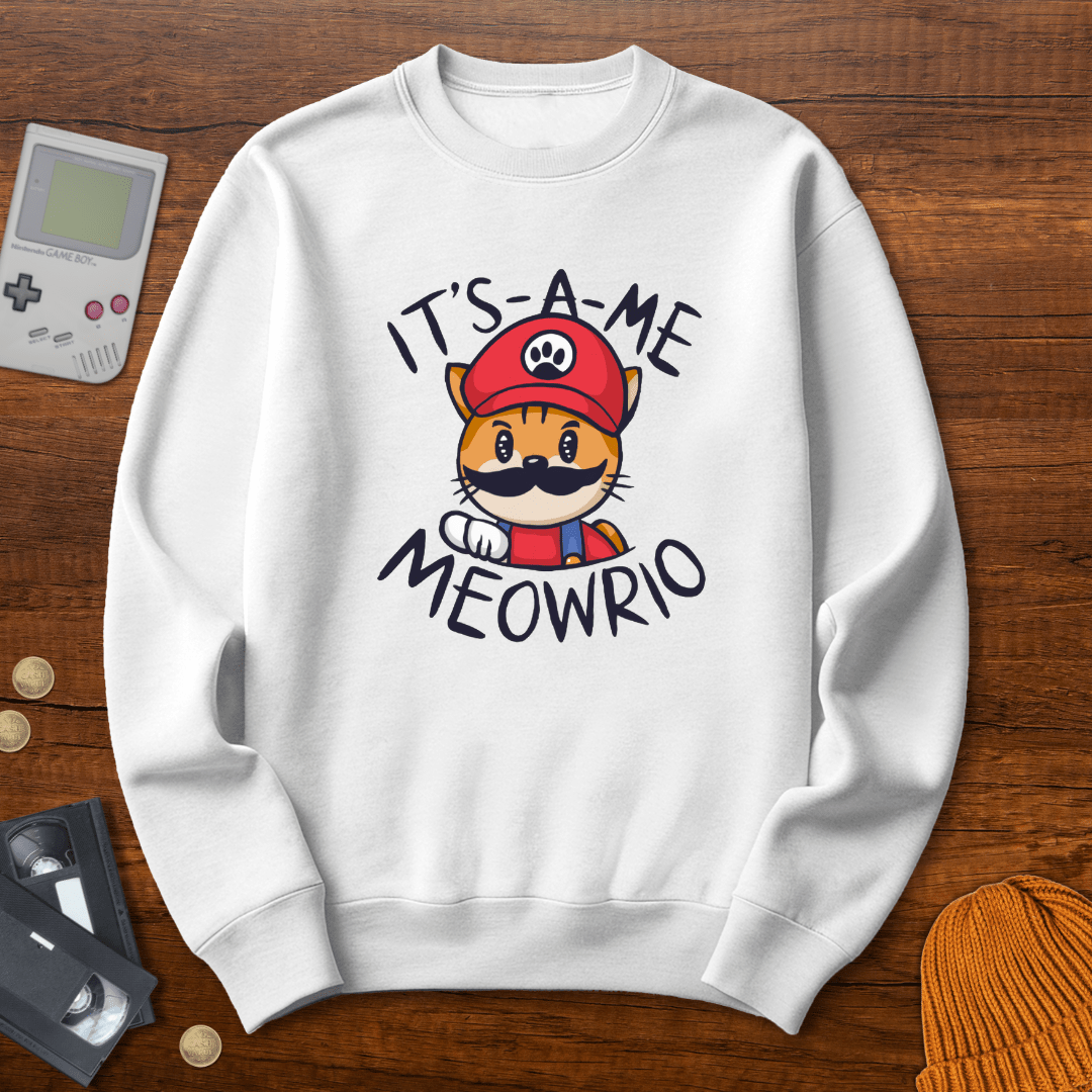 Printify Sweatshirt S / White Meowrio - Sweatshirt