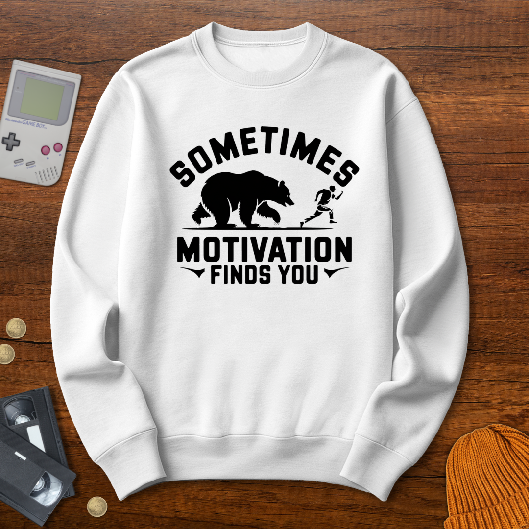 Printify Sweatshirt S / White Motivation Finds You - Sweatshirt