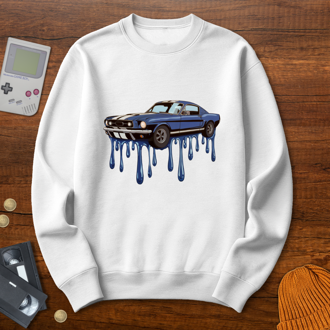 Printify Sweatshirt S / White Muscle Car - Sweatshirt