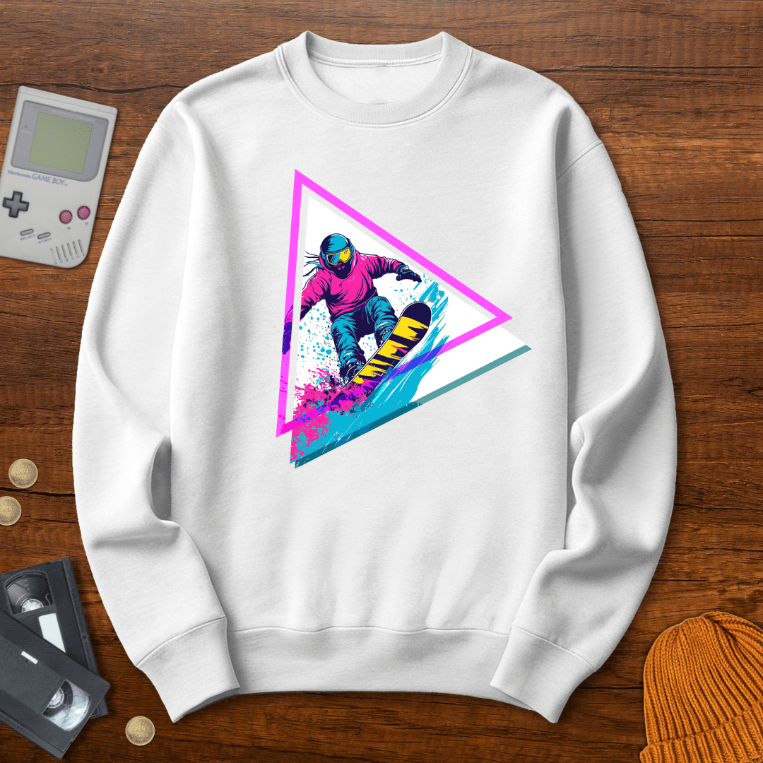 Printify Sweatshirt S / White Neon Triangle Shred - Sweatshirt