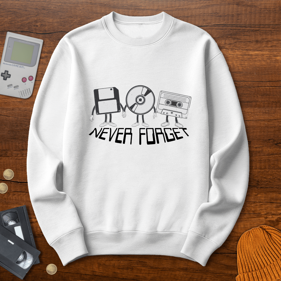 Printify Sweatshirt S / White Never Forget - Sweatshirt