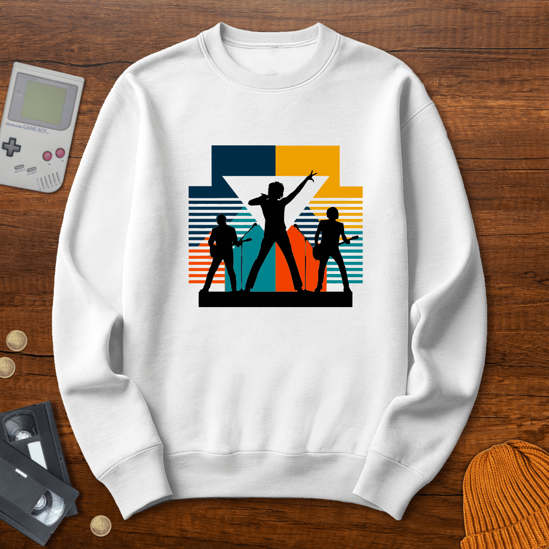 Printify Sweatshirt S / White New Wave Band - Sweatshirt