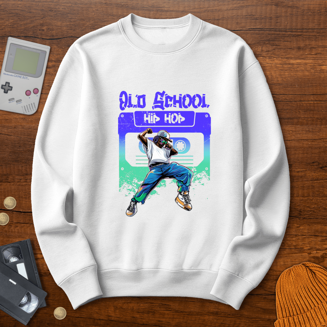 Printify Sweatshirt S / White Old School HipHop - Sweatshirt