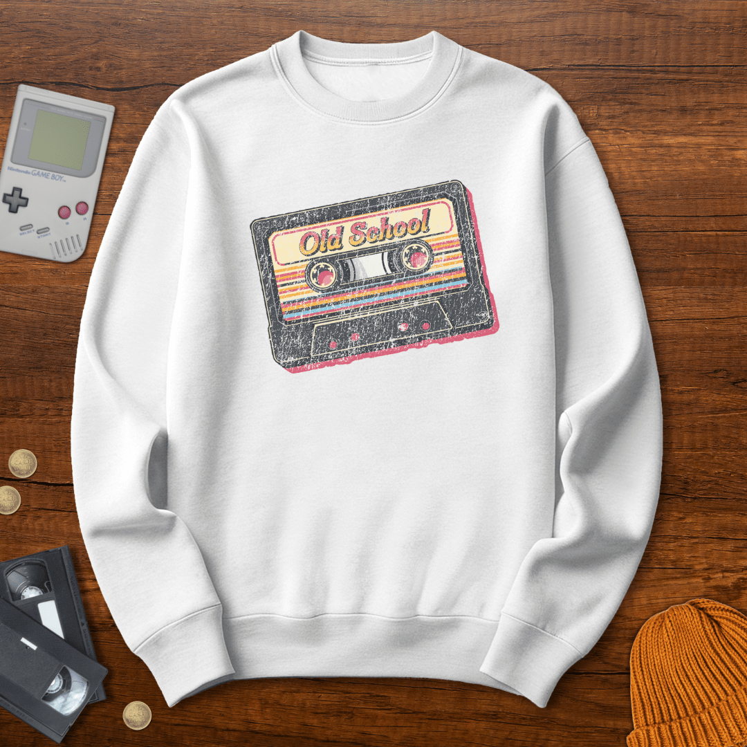 Printify Sweatshirt S / White Old School - Sweatshirt