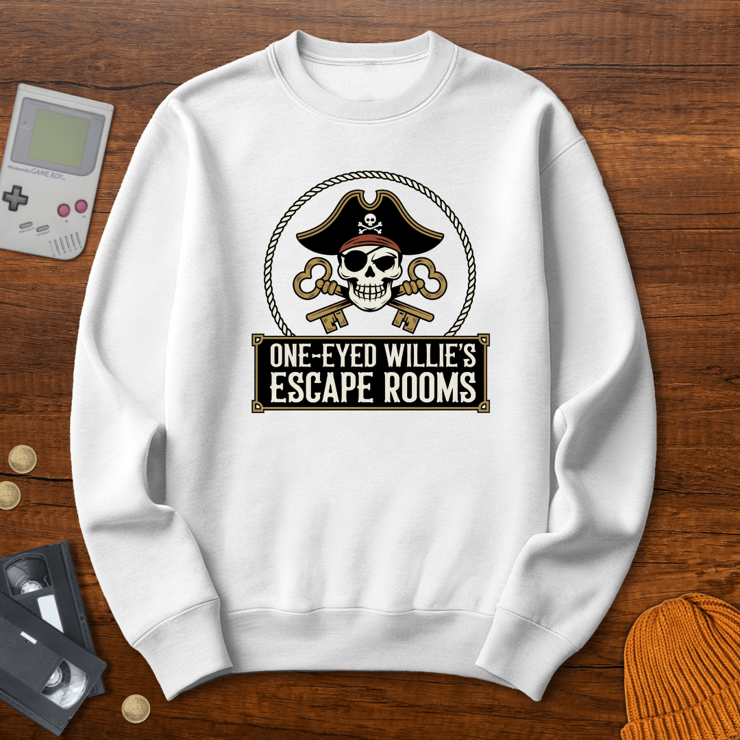 Printify Sweatshirt S / White One Eyed Willie - Sweatshirt