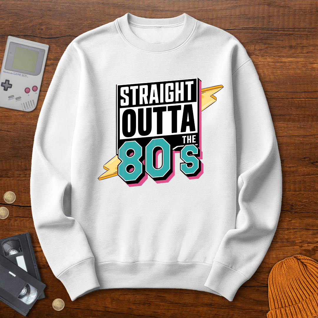 Printify Sweatshirt S / White Outta the 80s - Sweatshirt