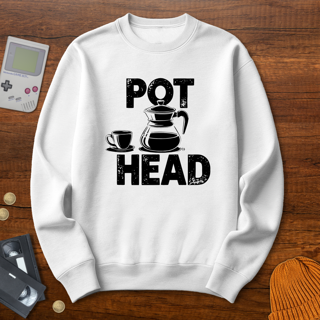 Printify Sweatshirt S / White Pot Head - Sweatshirt