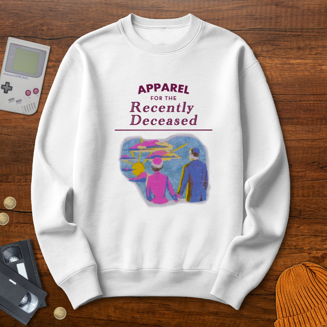 Printify Sweatshirt S / White Recently Deceased- Sweatshirt