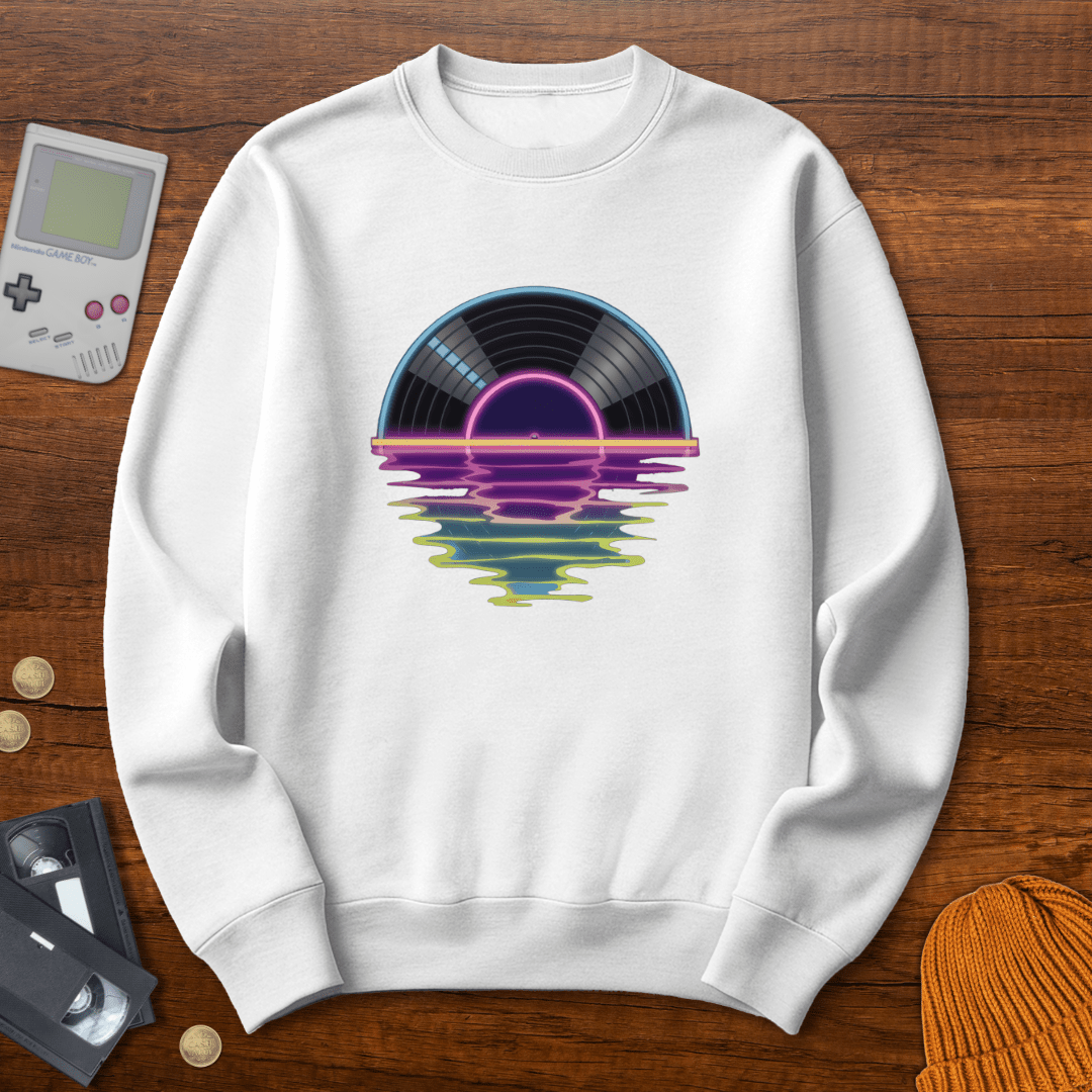 Printify Sweatshirt S / White Record Sunrise - Sweatshirt