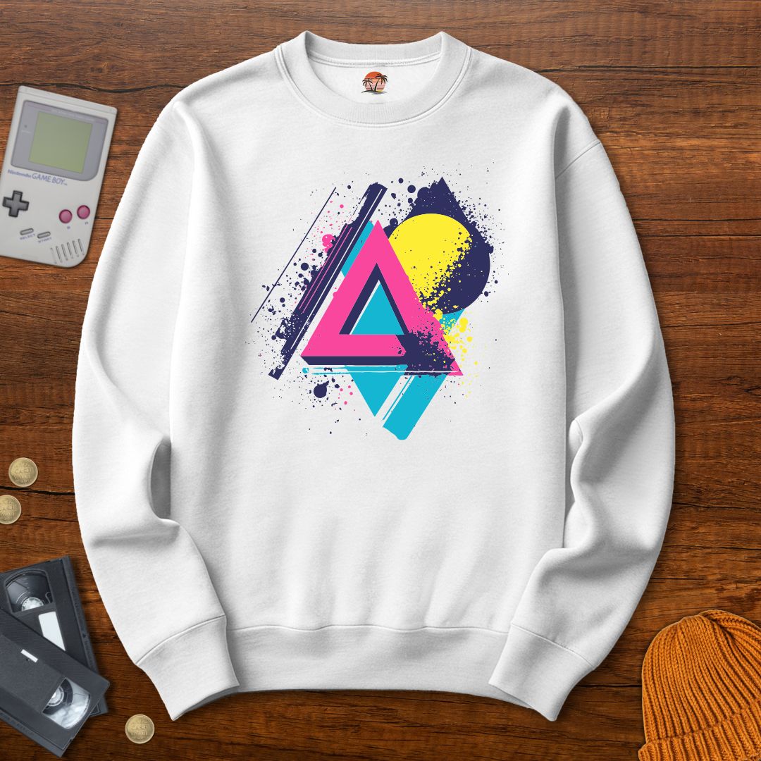 Printify Sweatshirt S / White Retro Abstract - Sweatshirt