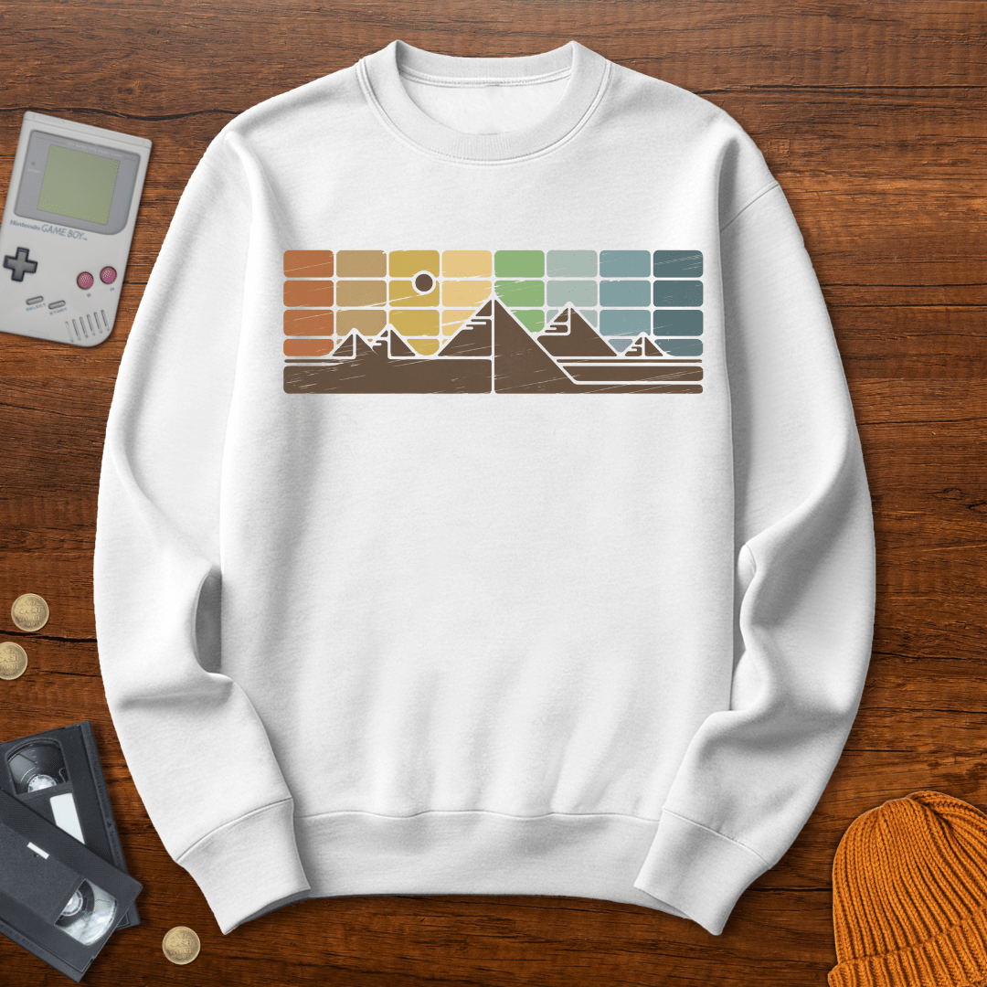 Printify Sweatshirt S / White Retro Mountain Horizon - Sweatshirt