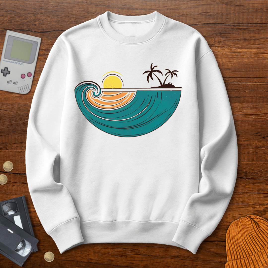 Printify Sweatshirt S / White Retro Tropical Bliss - Sweatshirt