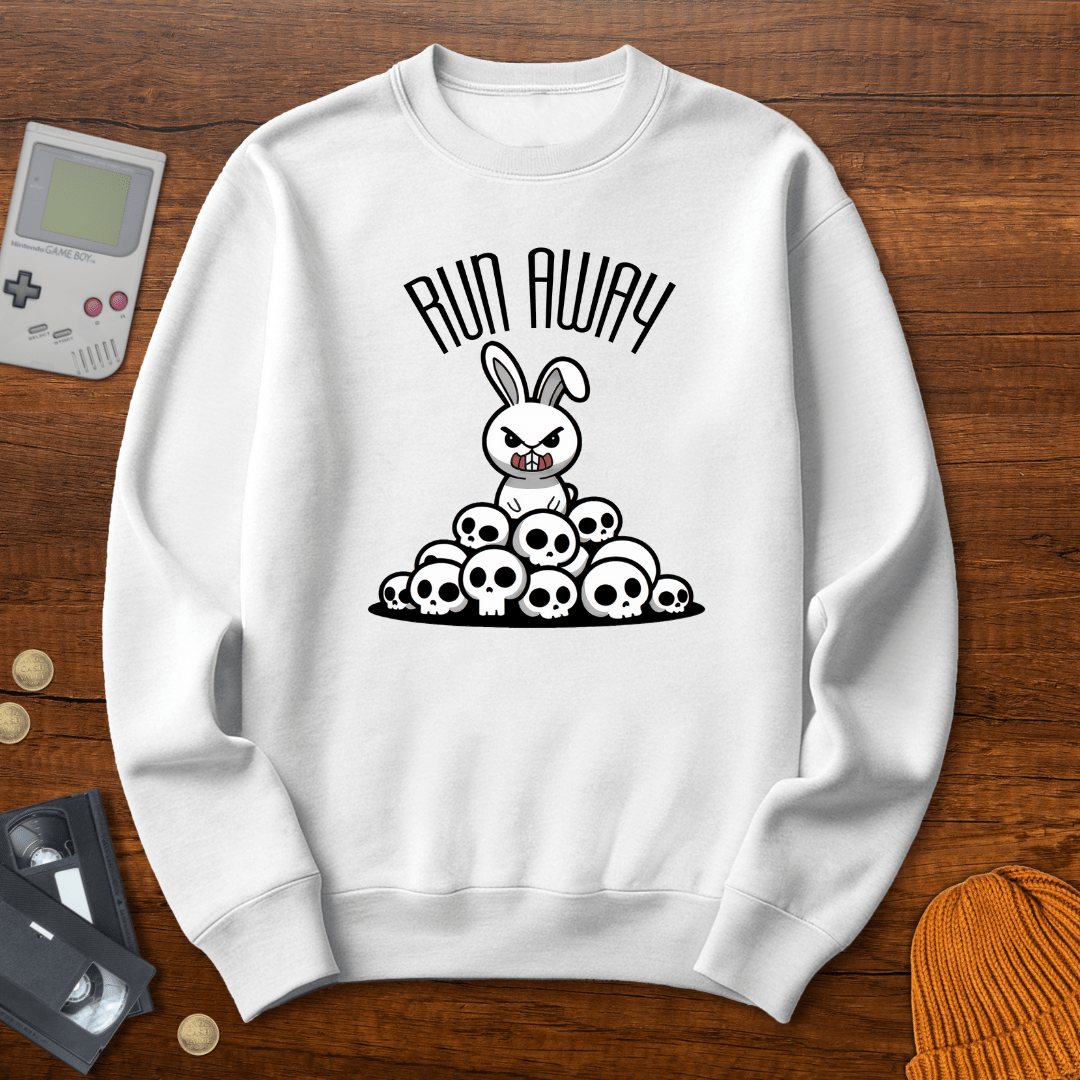 Printify Sweatshirt S / White Run Away - Sweatshirt