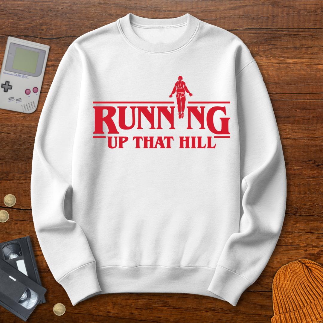 Printify Sweatshirt S / White Running up that Hill - Sweatshirt