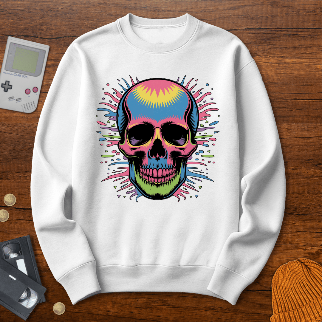 Printify Sweatshirt S / White Skull - Sweatshirt