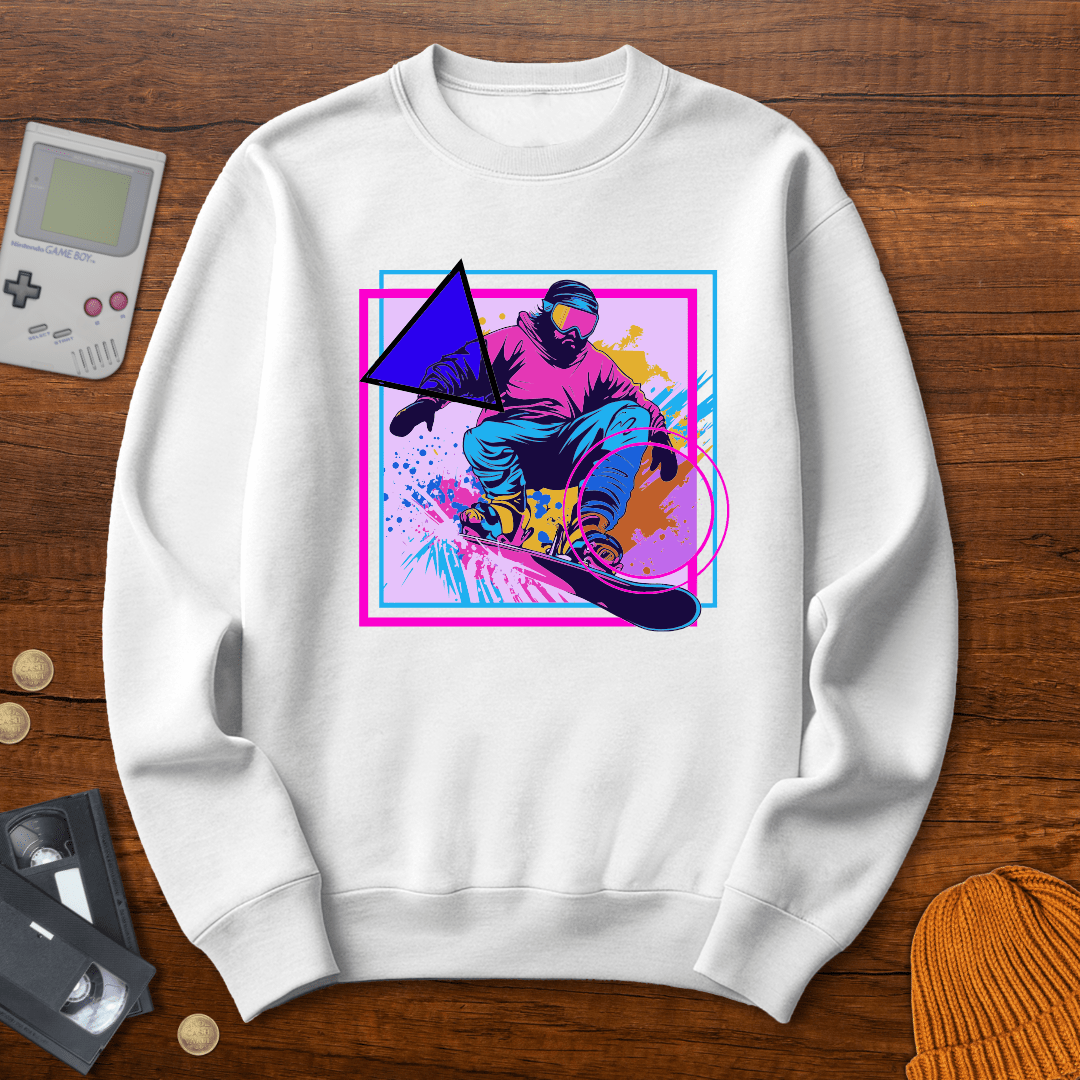Printify Sweatshirt S / White Snowboarder - Sweatshirt