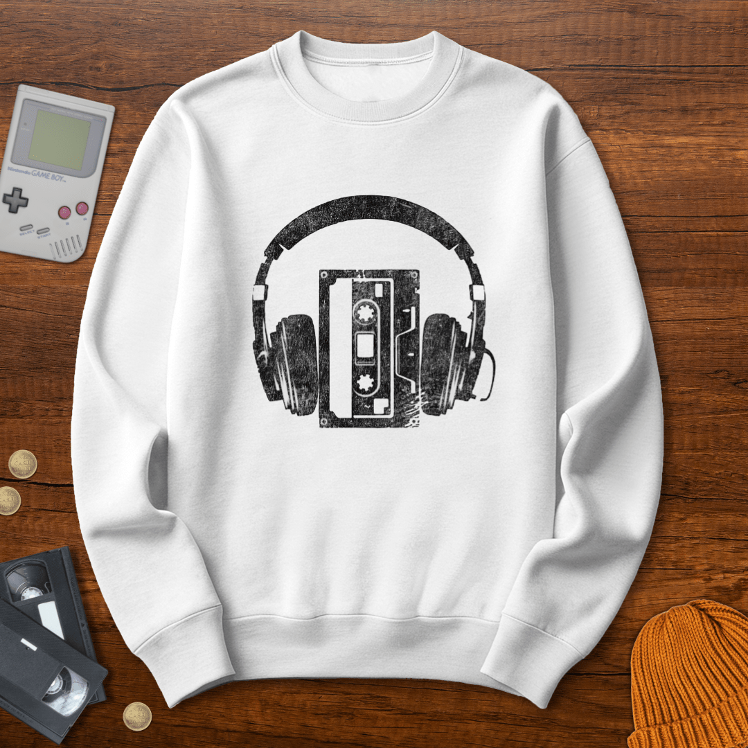 Printify Sweatshirt S / White Speaker Cassette - Sweatshirt