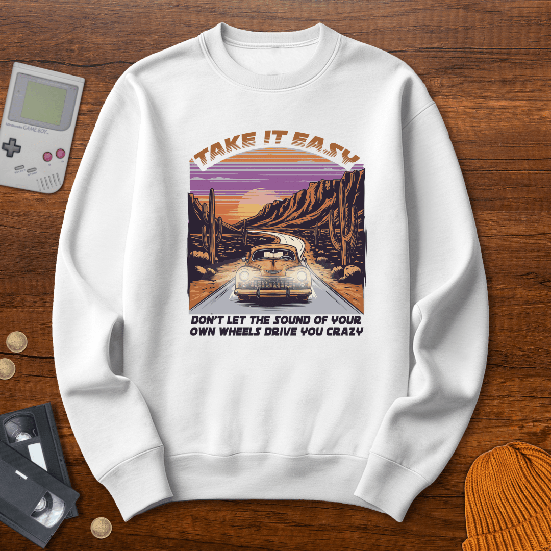 Printify Sweatshirt S / White Take it easy - Sweatshirt