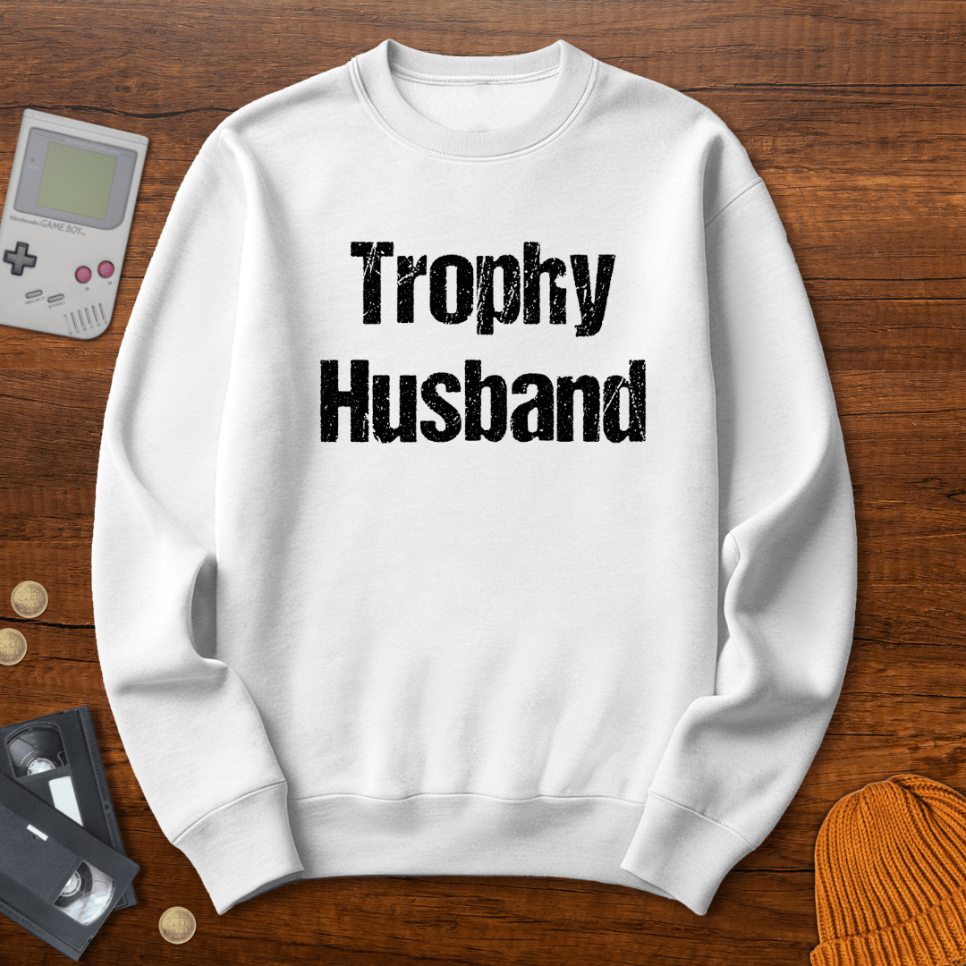 Printify Sweatshirt S / White Trophy Husband - Sweatshirt