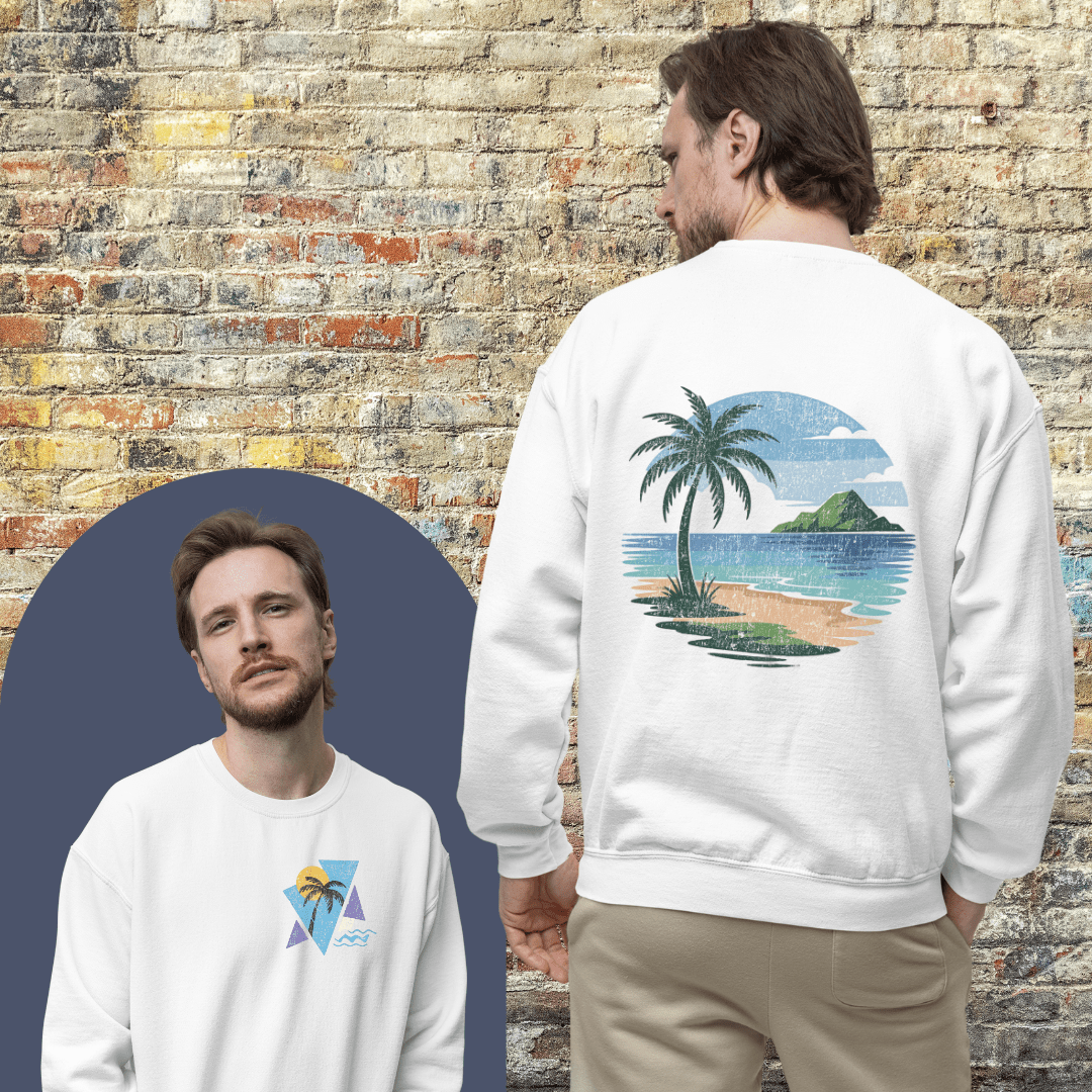 Printify Sweatshirt Vintage Beach Vibes - Sweatshirt