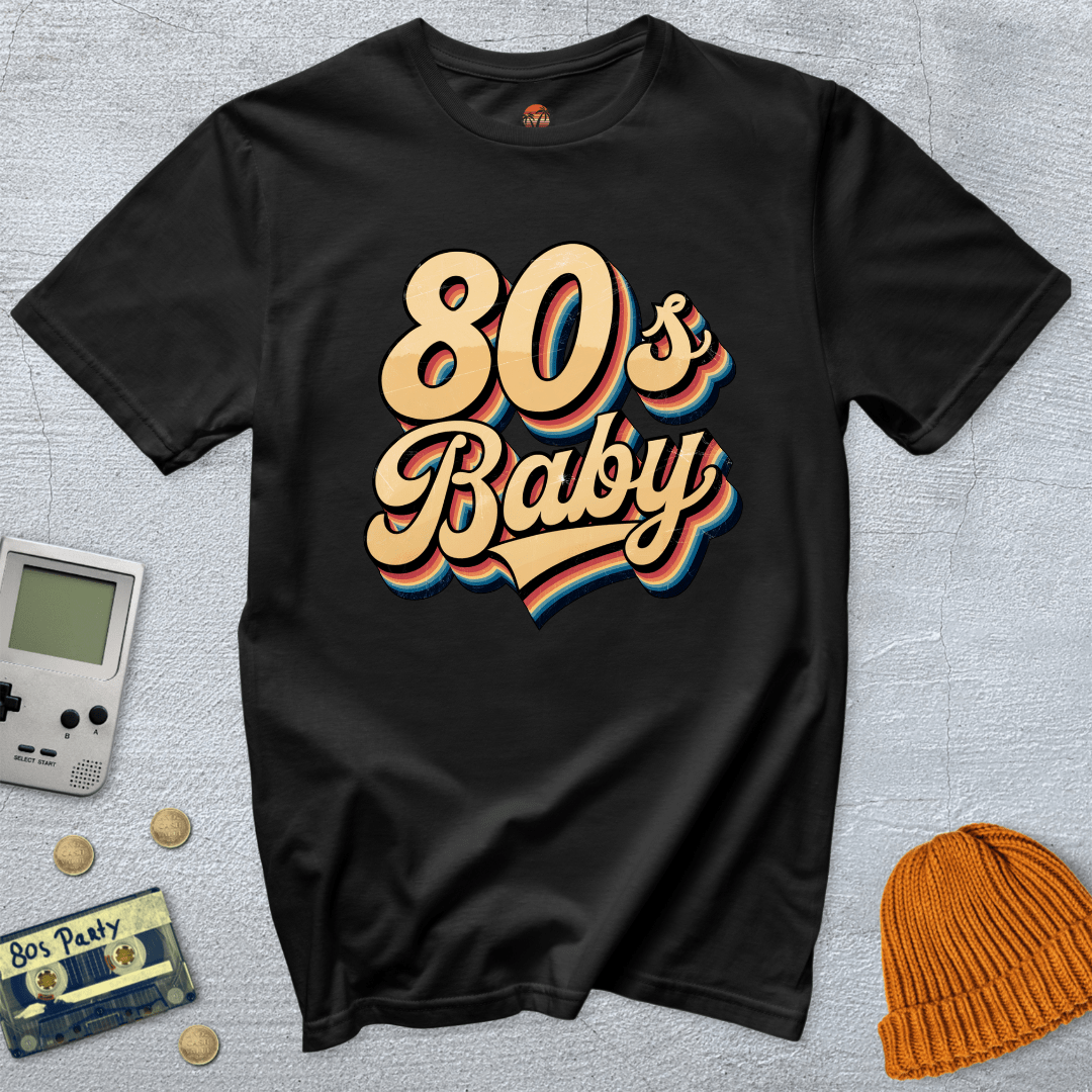 Printify T-Shirt Black / S 80s Baby - Shirt