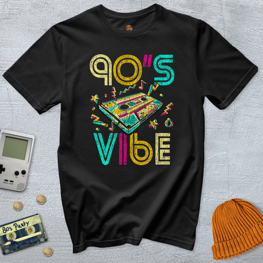 Printify T-Shirt Black / S 90's Vibe - Shirt