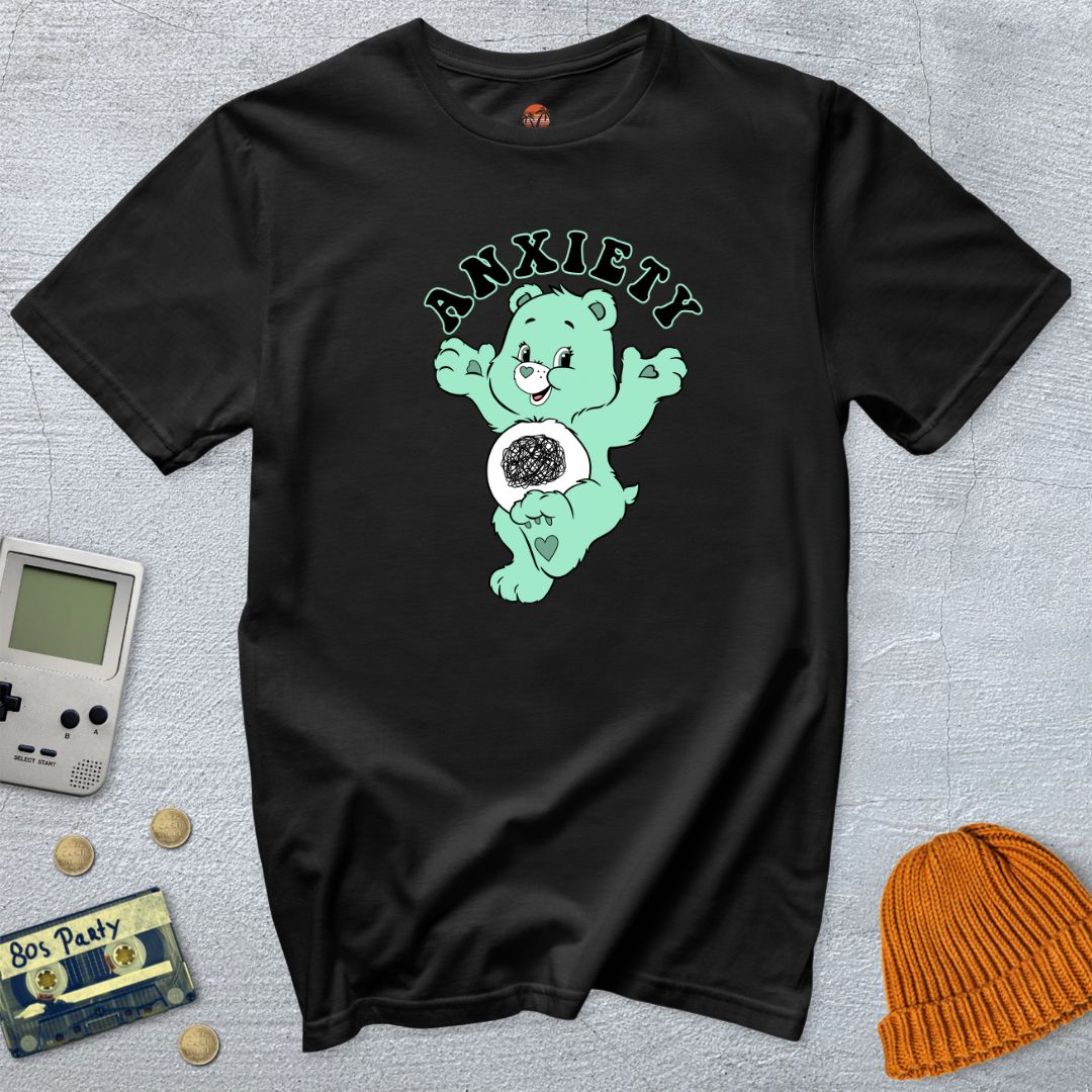 Printify T-Shirt Black / S Anxiety Bear - Shirt