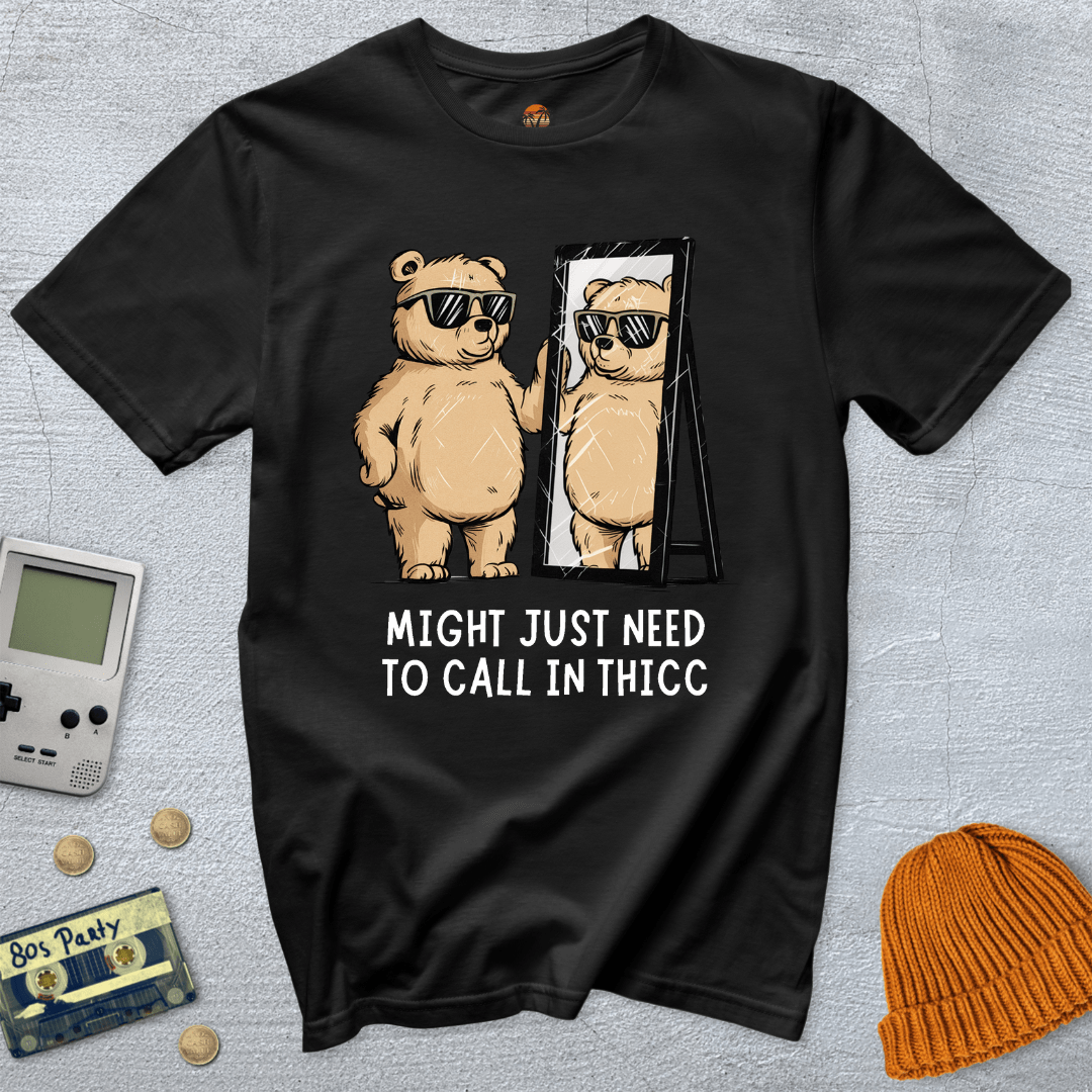 Printify T-Shirt Black / S Call in thicc - shirt