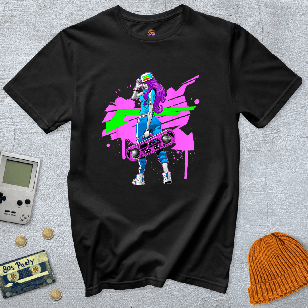 Printify T-Shirt Black / S Graffiti Girl - Shirt