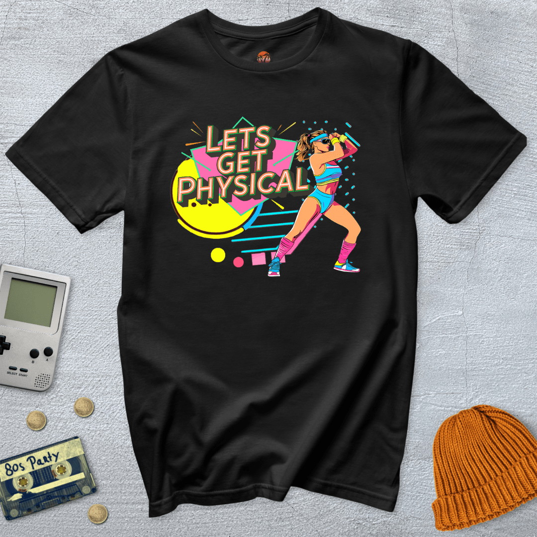Printify T-Shirt Black / S Lets Get Physical - Shirt